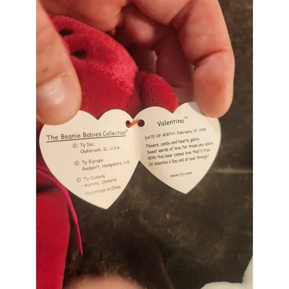 Ty Beanie Babies Valentino & Valentina Bears w/ Tags – '94 & '98 Brown Nose - Picture 7 of 13